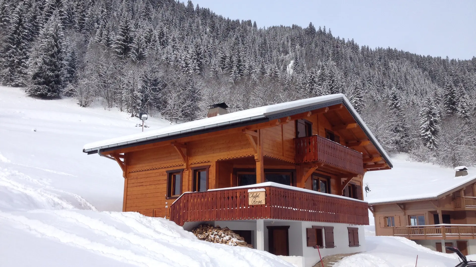 Vue du chalet en hiver_Chalet Rose_Châtel