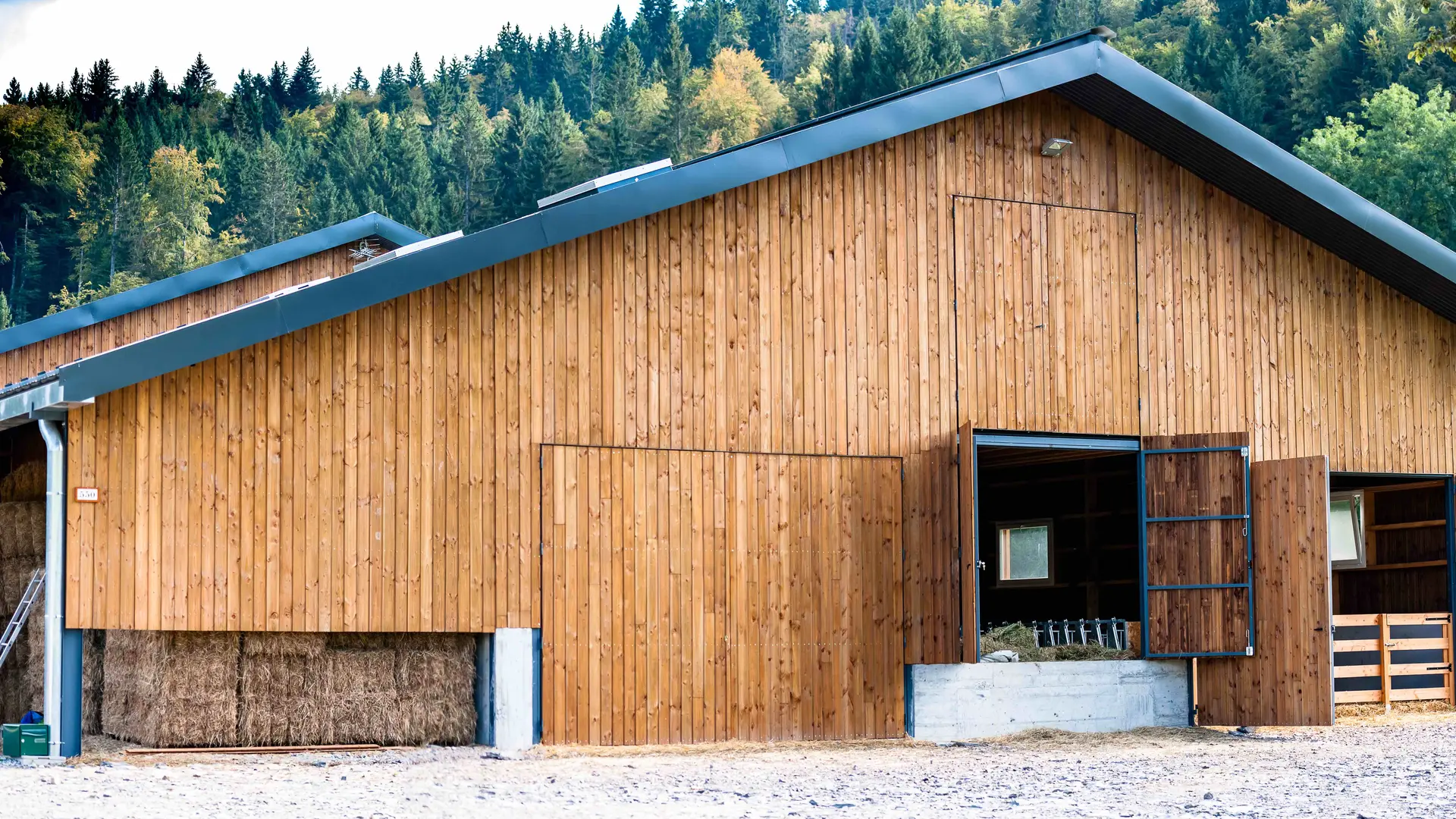 Straw storage and goat pens