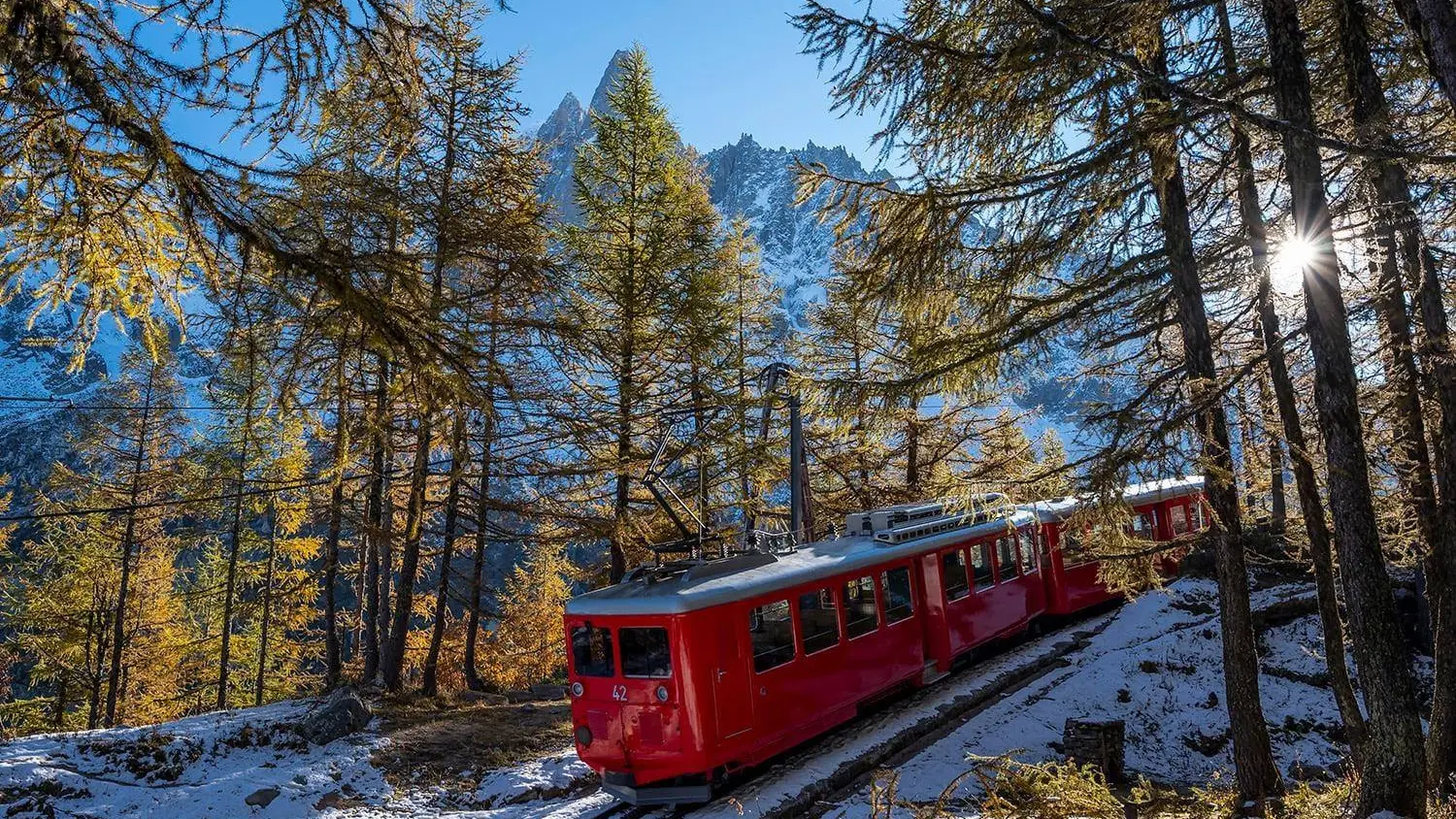 Photo touristique - petit train de la mer de glace a 7km du chalet