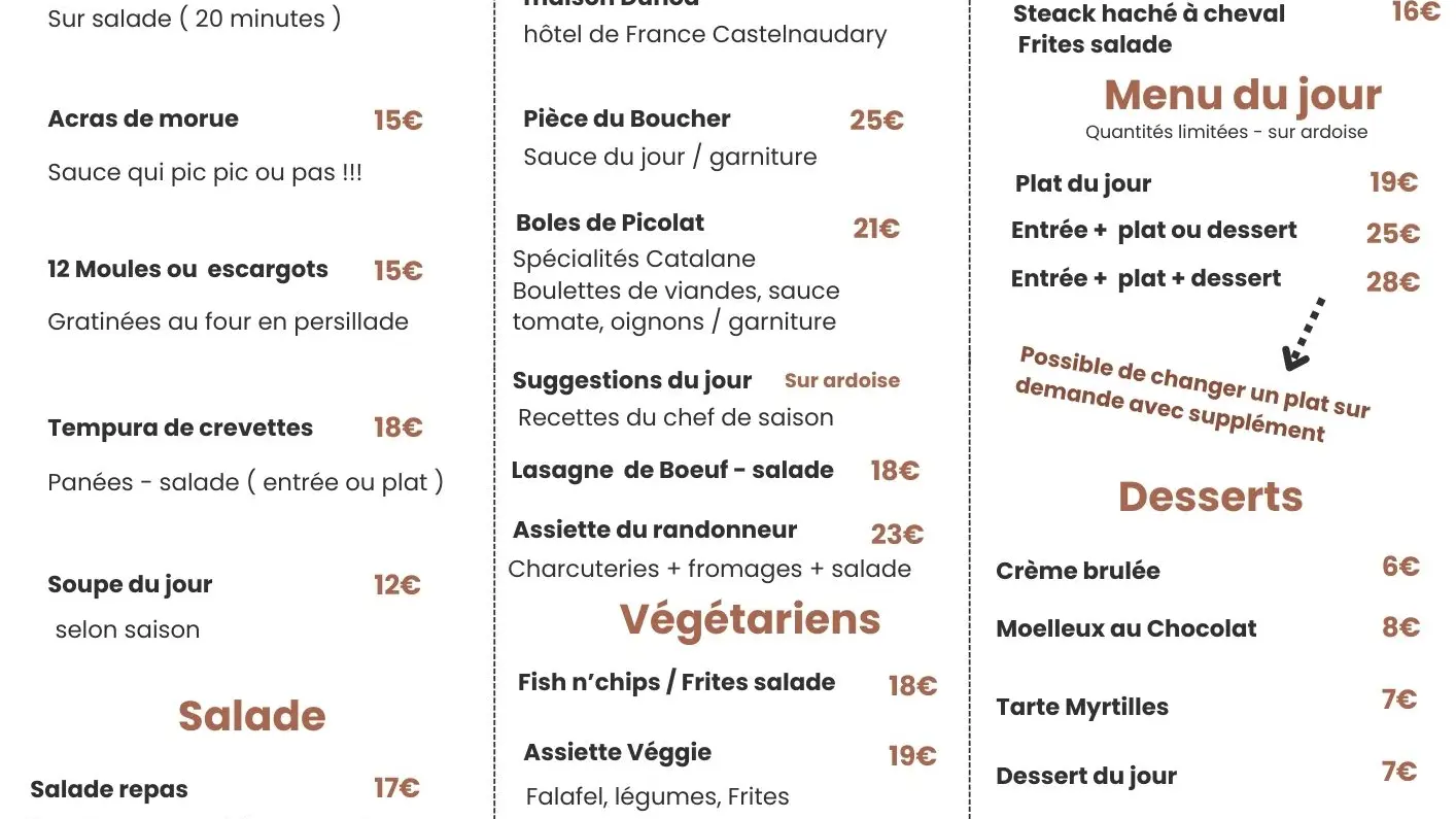 menu repas