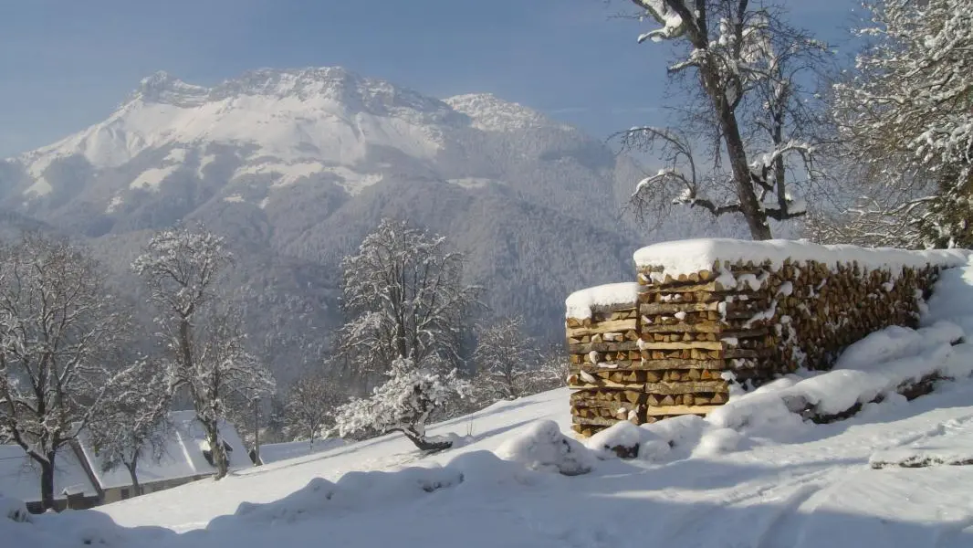 Vue du gîte sur la montagne du Colombier.