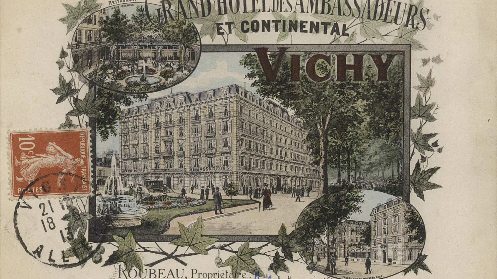 Carte postale publicitaire, vers 1913