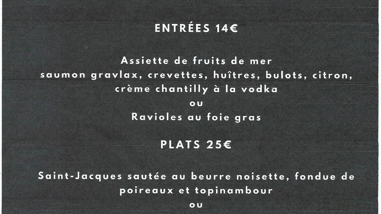 Menu de fin d'année