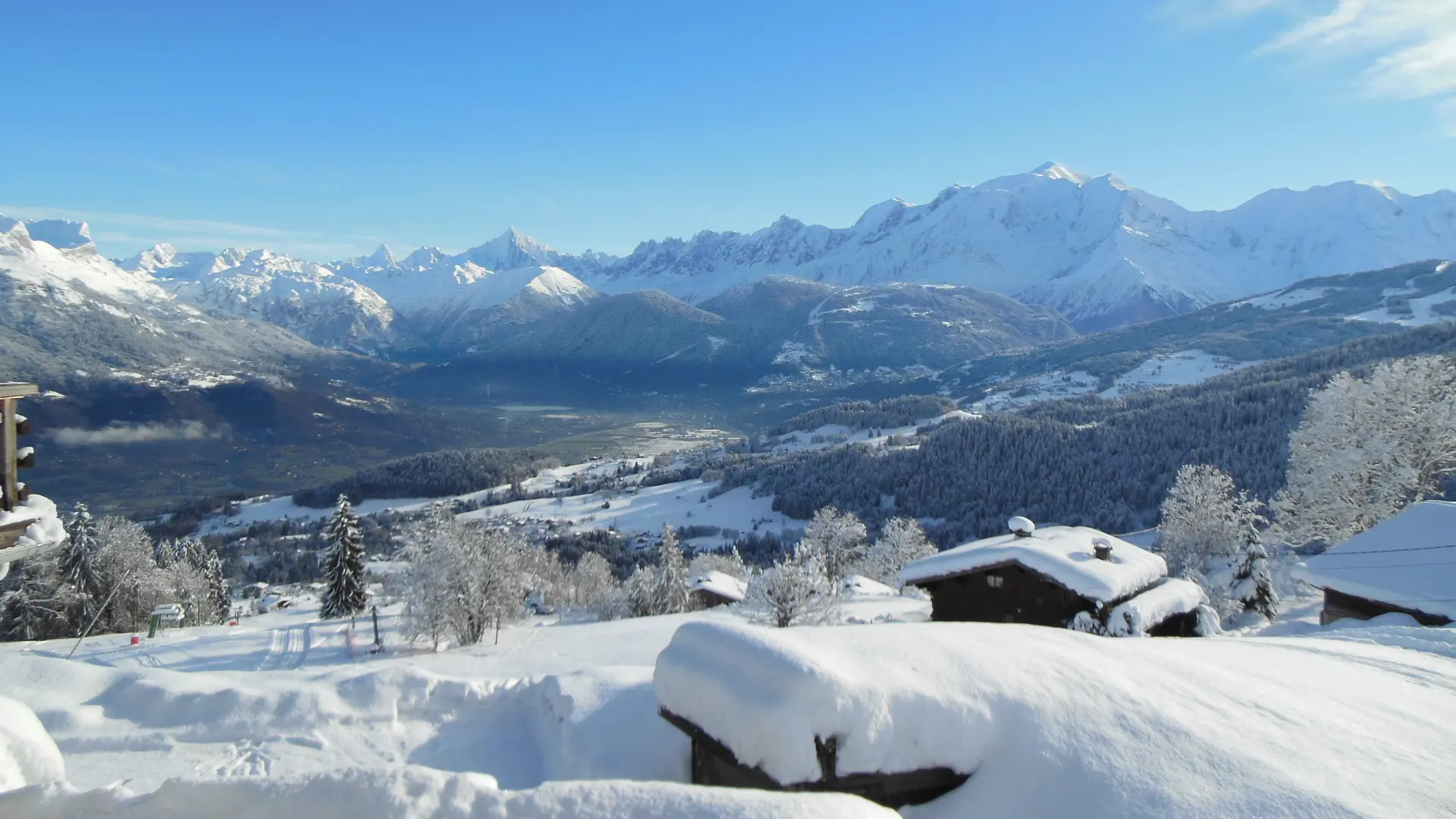 Vue Mont-Blanc en hiver