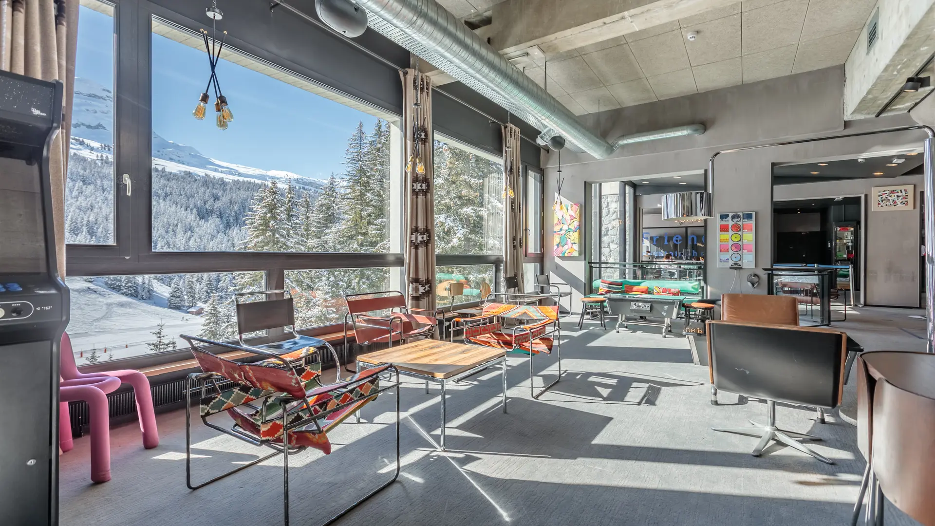 Relaxing games room overlooking the Aujon estate