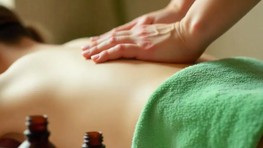 Personne recevant un massage aux huiles essentielles