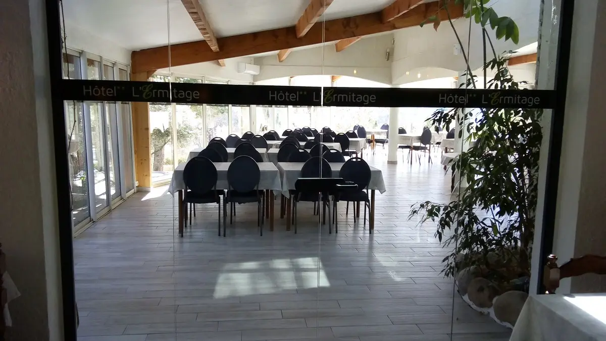 Restaurant room with panoramic viex