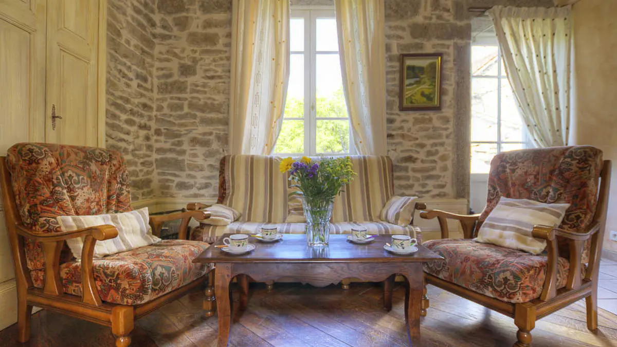 COIN SALON AVEC VUE SUR LE JARDIN