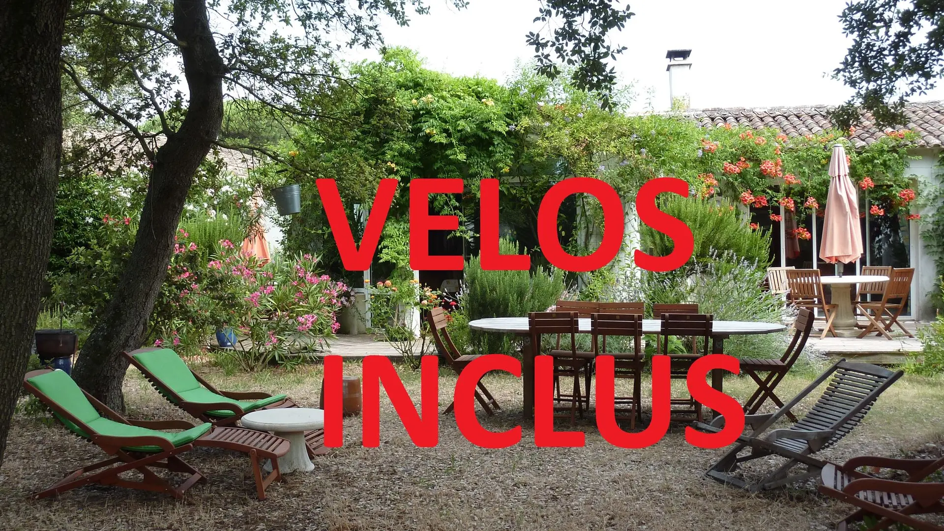 jardin avec texte vélos inclus