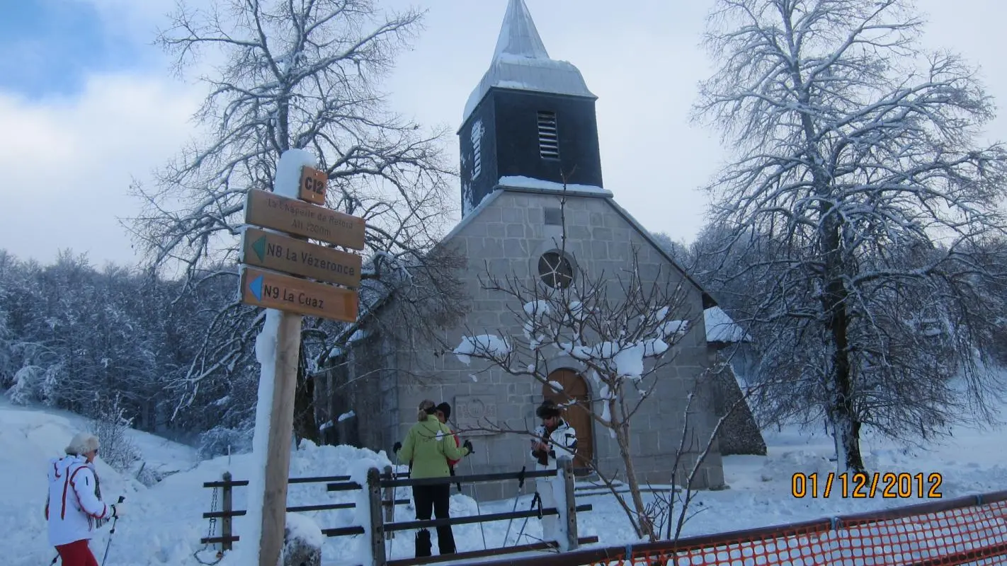 La chapelle de Retord accessible à ski de fond ou raquettes