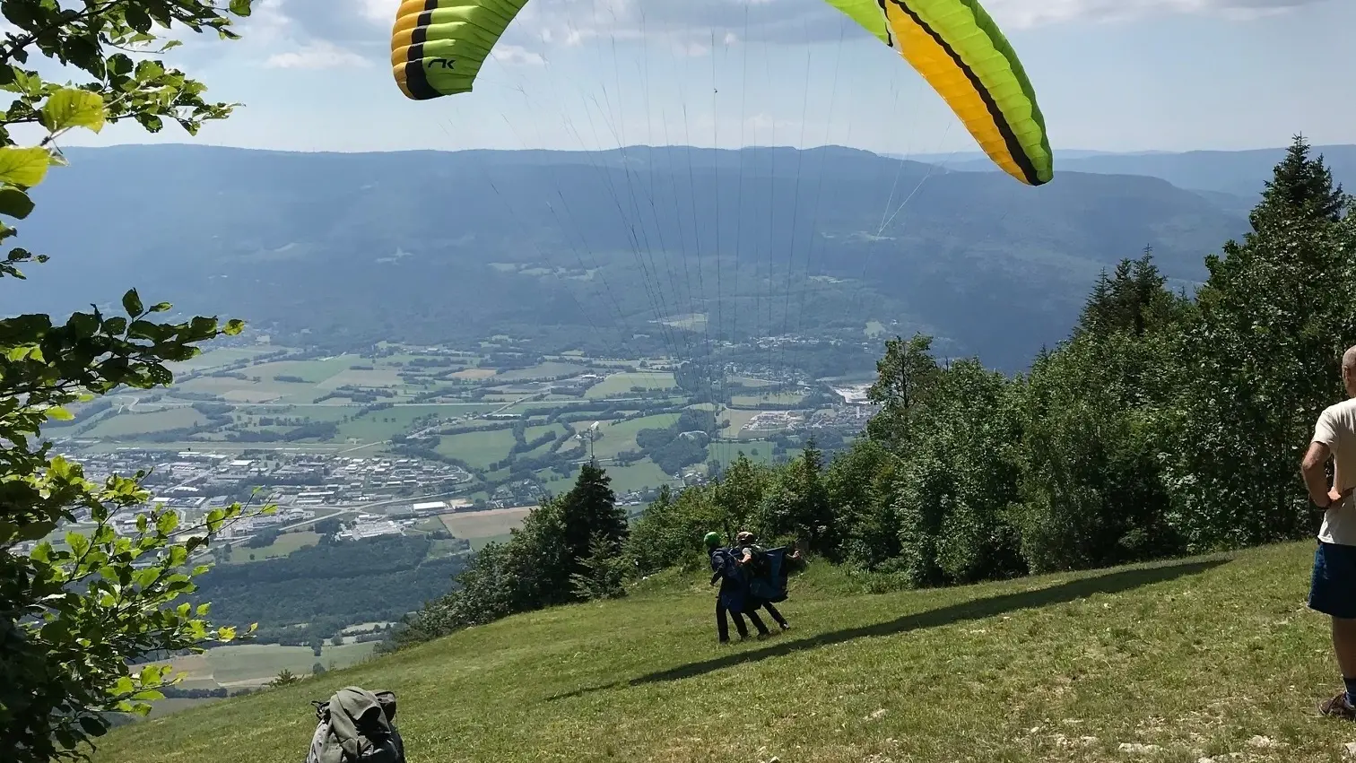 Décollage en parapente