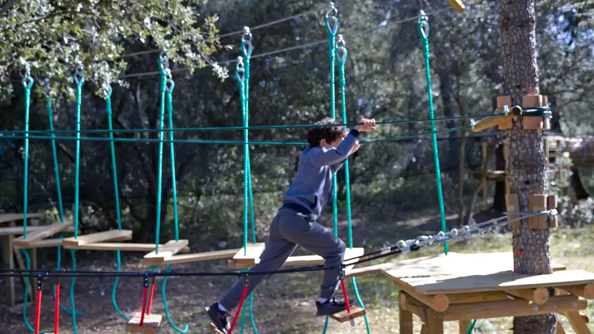 Parcours d'accrobranche enfants