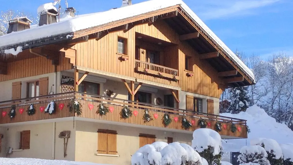 Extérieur chalet hiver/Outside winter chalet-Clé des champs (Les Gentianes)-Le Grand-Bornand