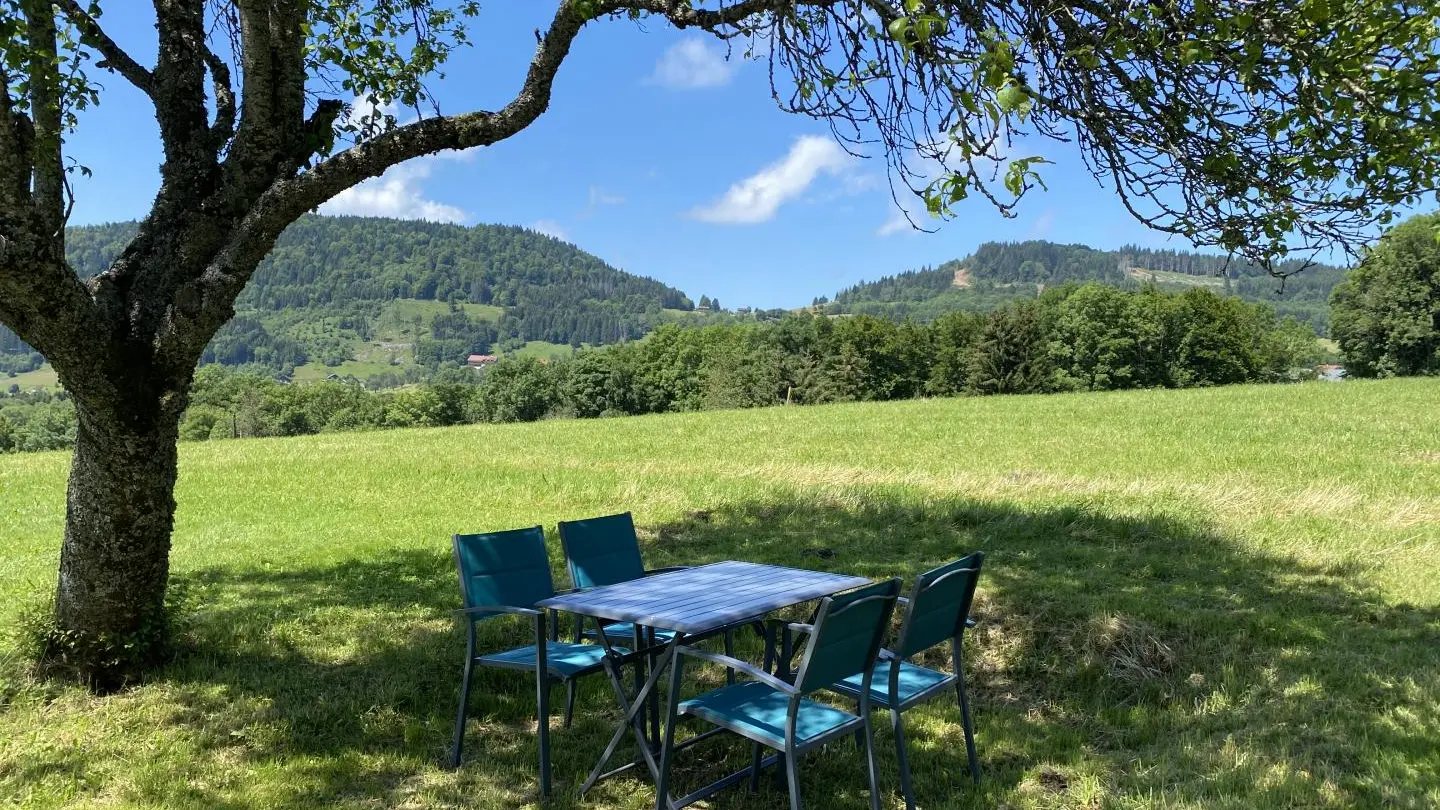 Salon de jardin, vue sur le col de Cou