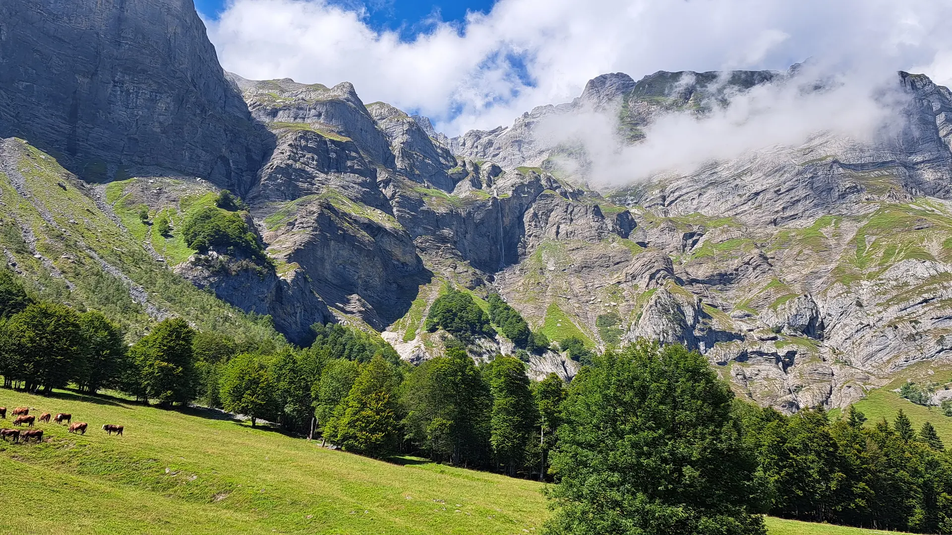 Vue des Quatres Tête en direction de la Pierre Fendue