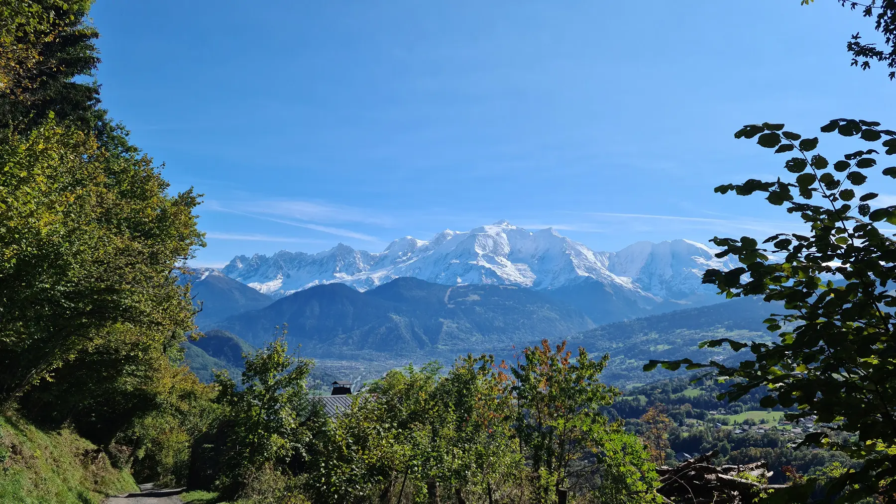 vue Mont-Blanc depuis le sentier