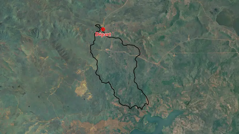Itinéraire vue du ciel de la Piste 7 au départ de la Rivière du Carénage