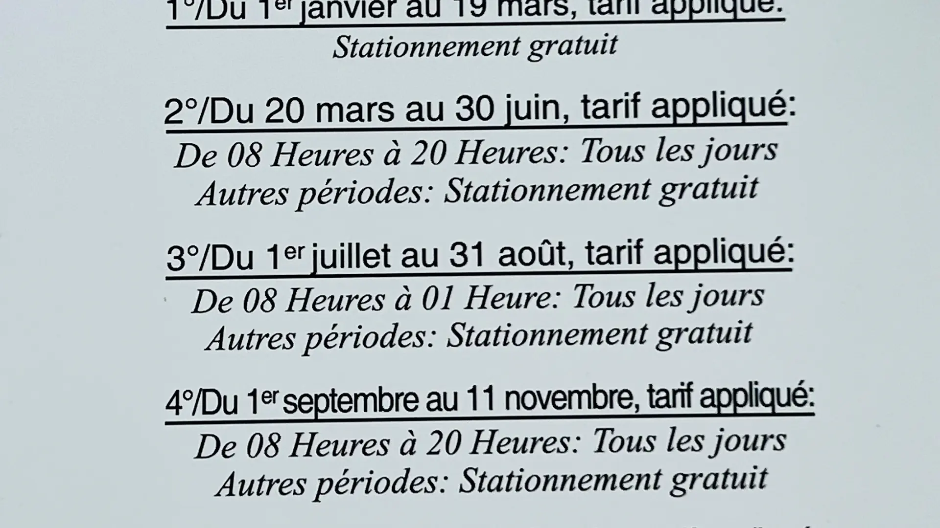 Périodes de paiement