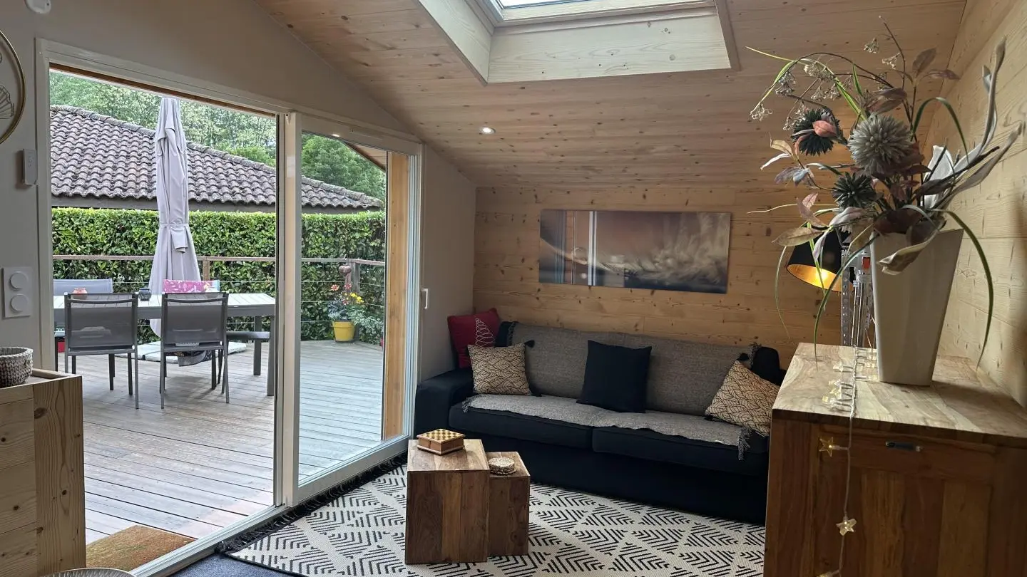 Salon avec accès terrasse