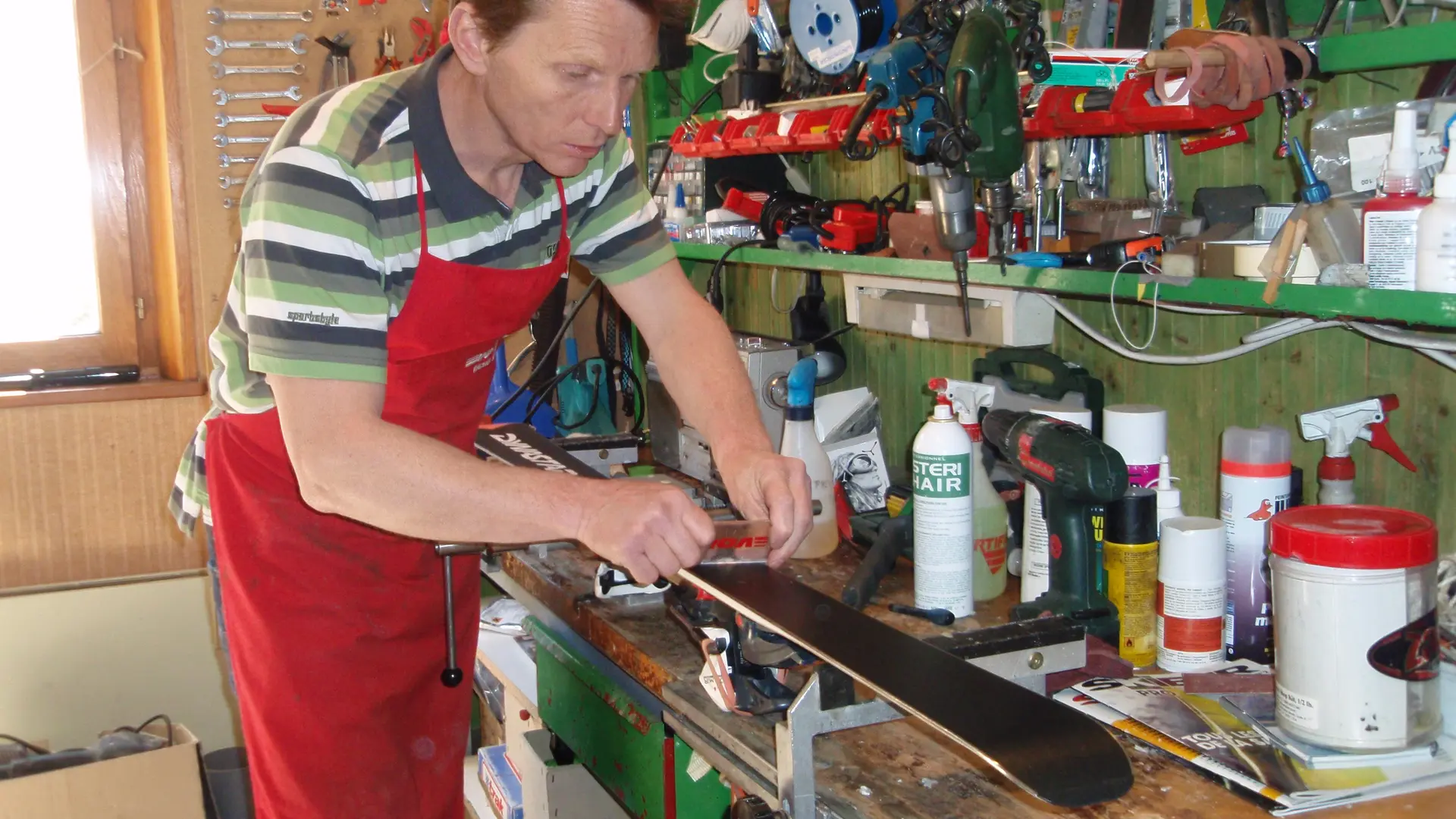 Atelier d'entretien des skis