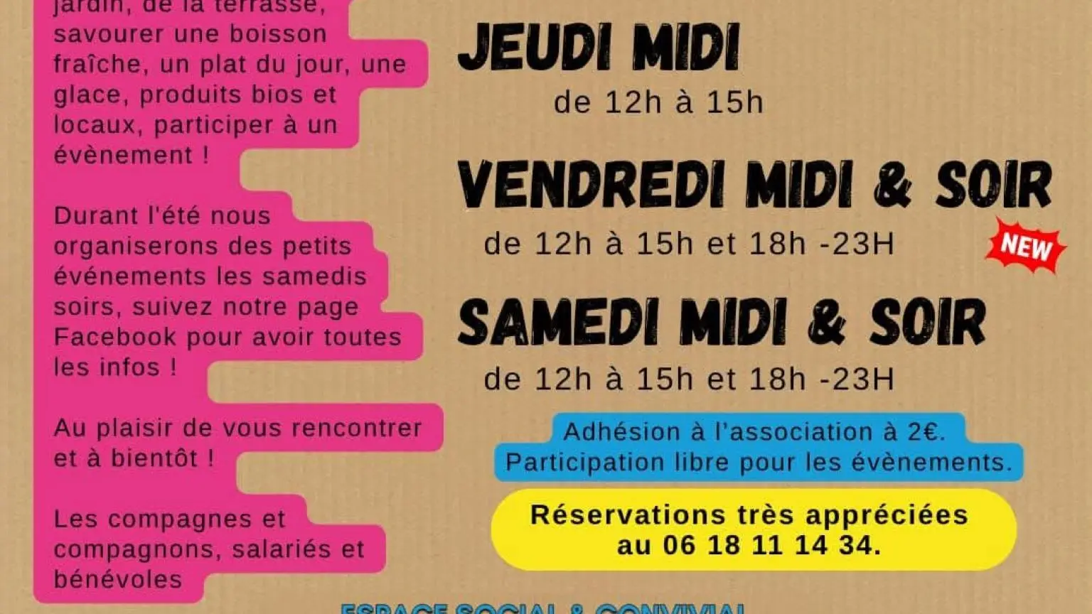Horaires Resto paysan