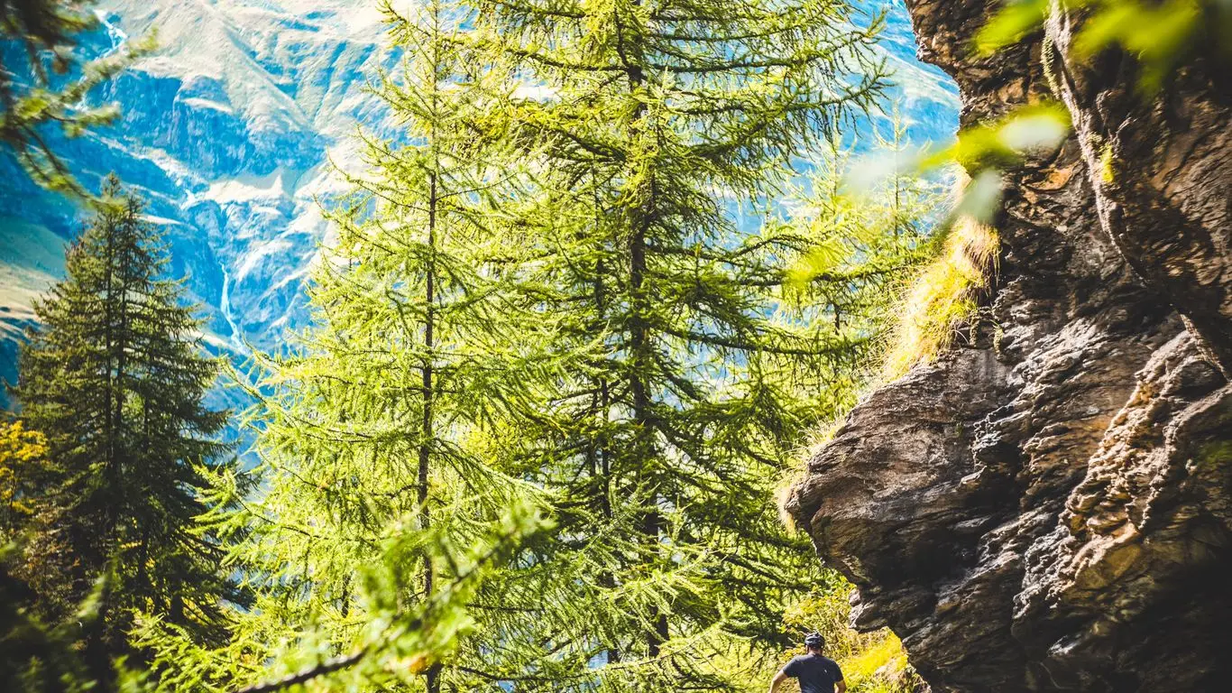 VTTistes sur chemin en balcon en montagne
