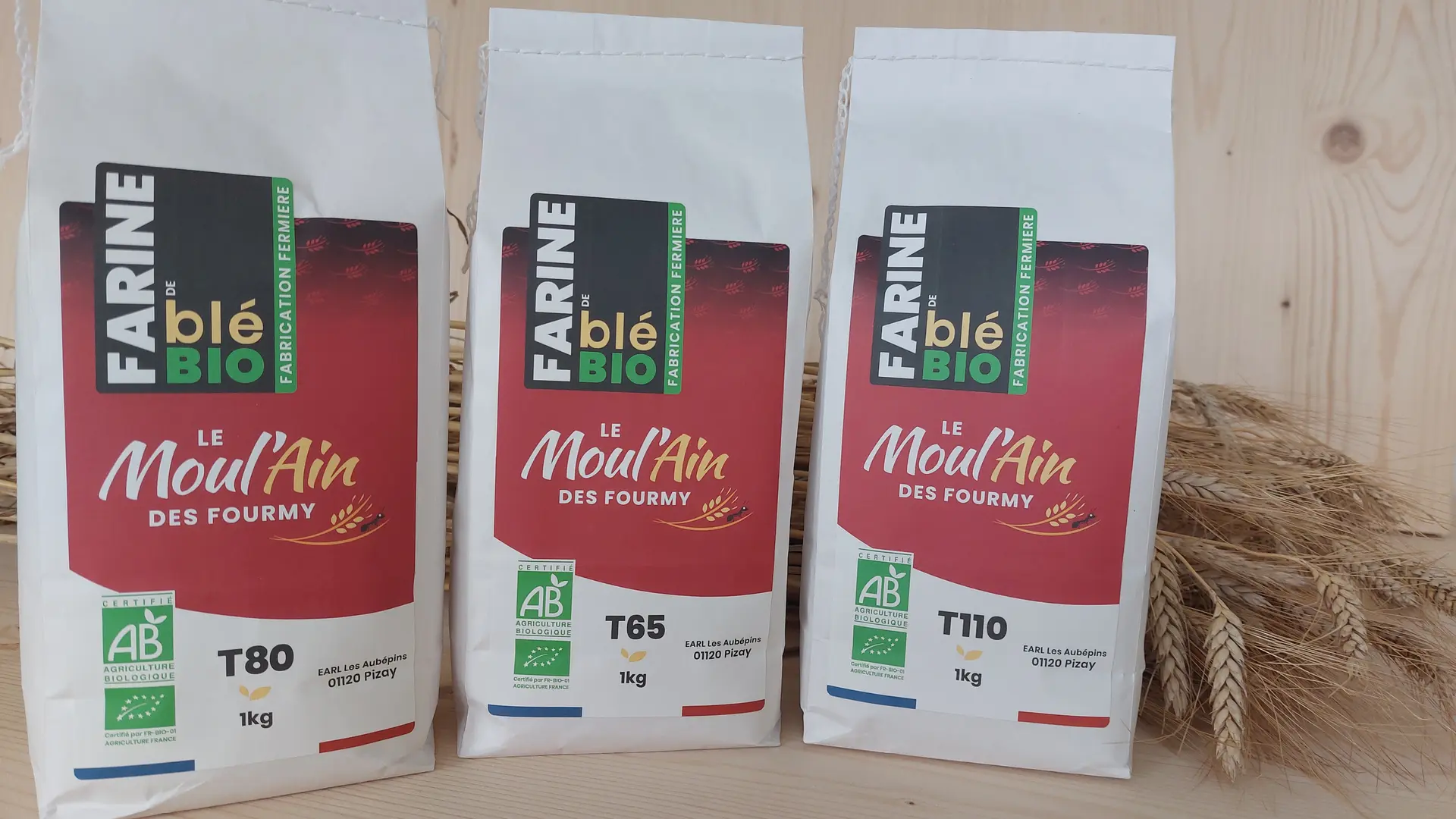 3 types de farine en 1 kg