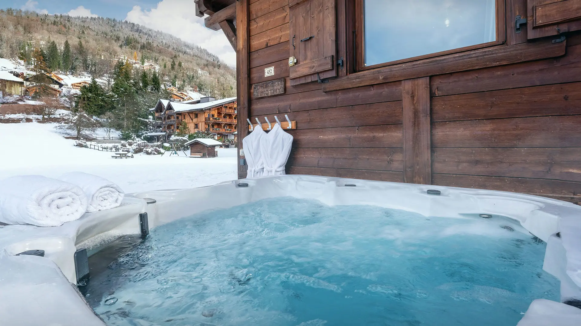 Bain à remous en hiver