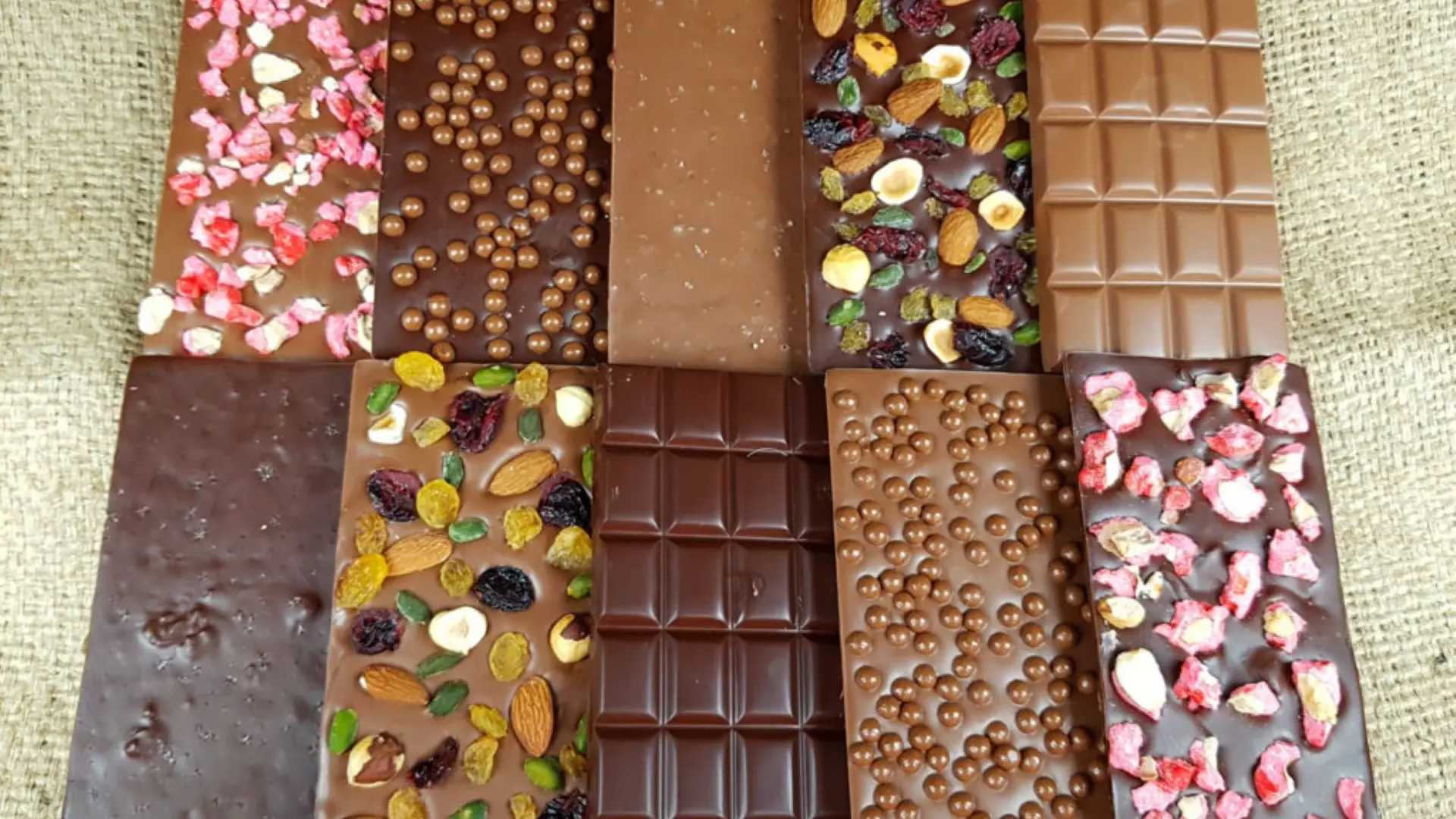 18 sortes de tablettes de chocolat