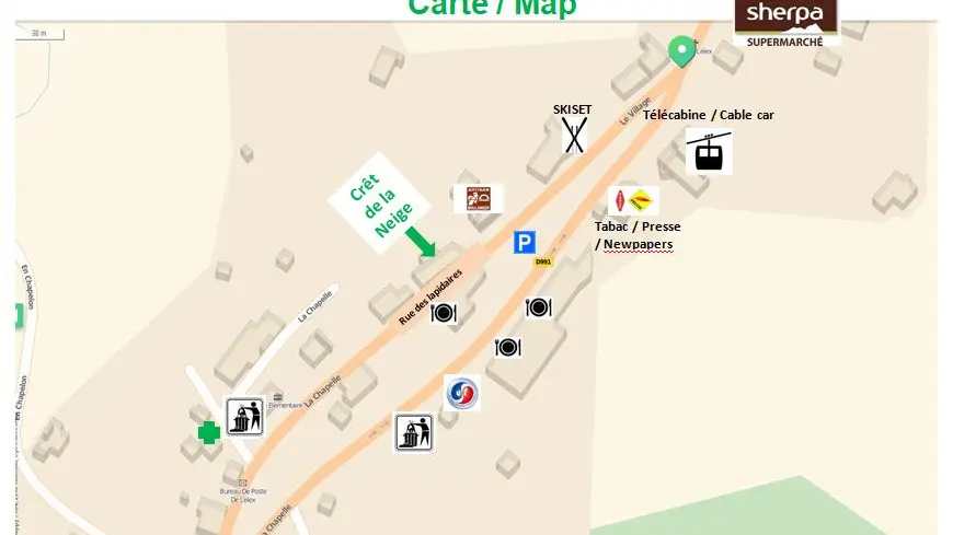 Le Crêt de la Neige-Le Grand Colombier, plan de situation