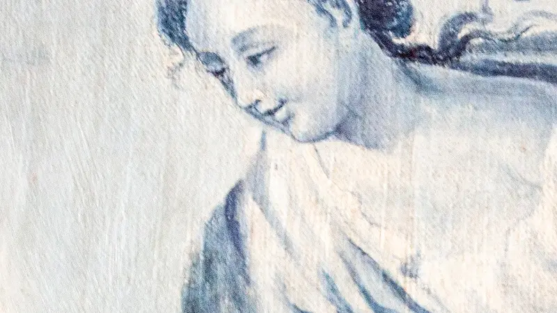 SELENE, déesse grecque de la lune.Détail toile peinte dans chambre du Cardinal de Rohan