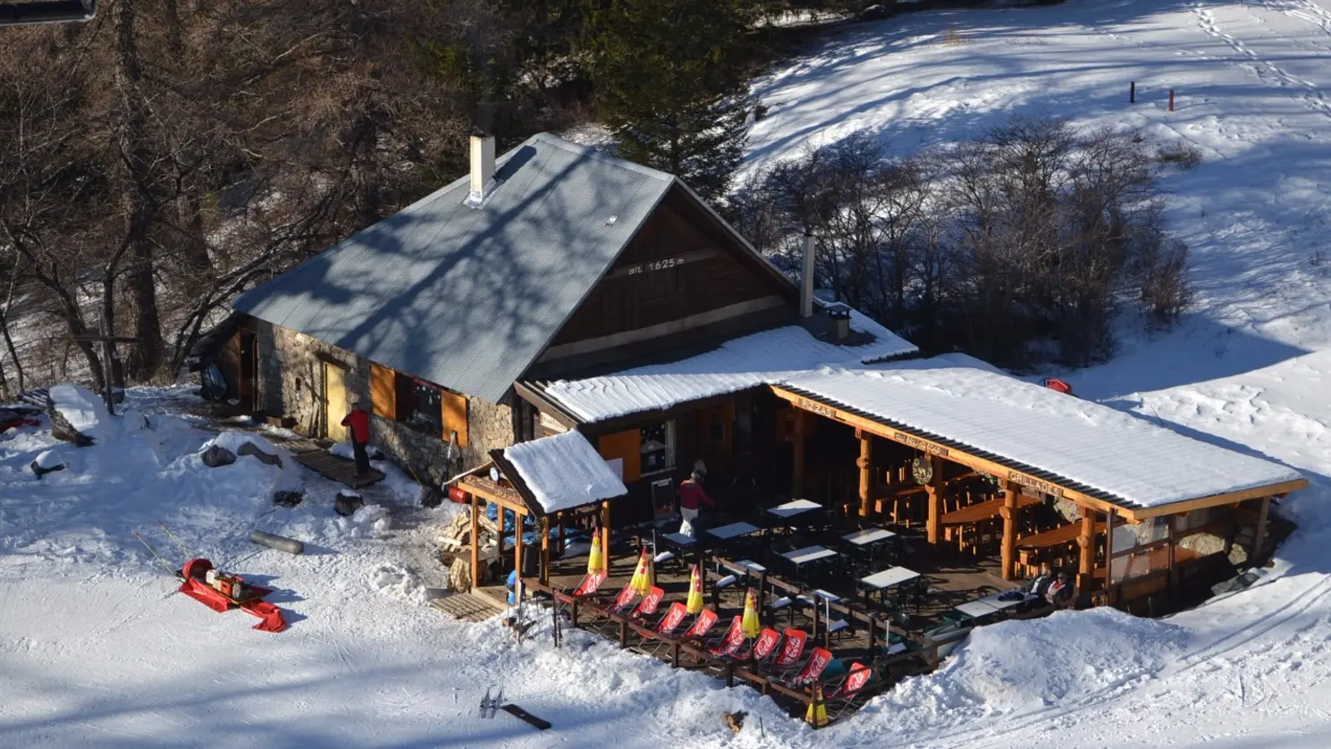 Vu du télésiège en hiver