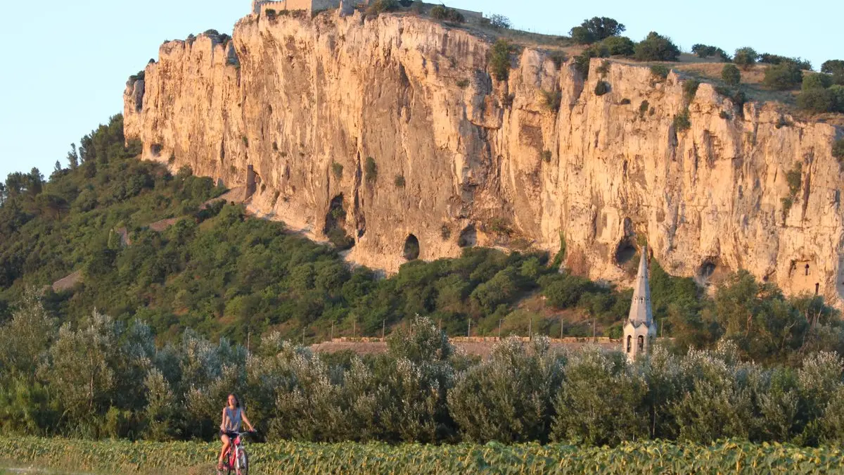Vélo cotes du rhone Mornas Via Rhona