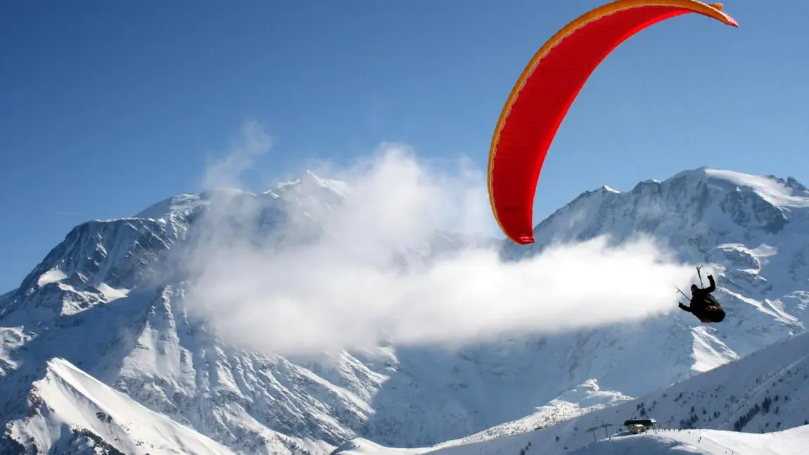 Soaring sur fond de Mt blanc