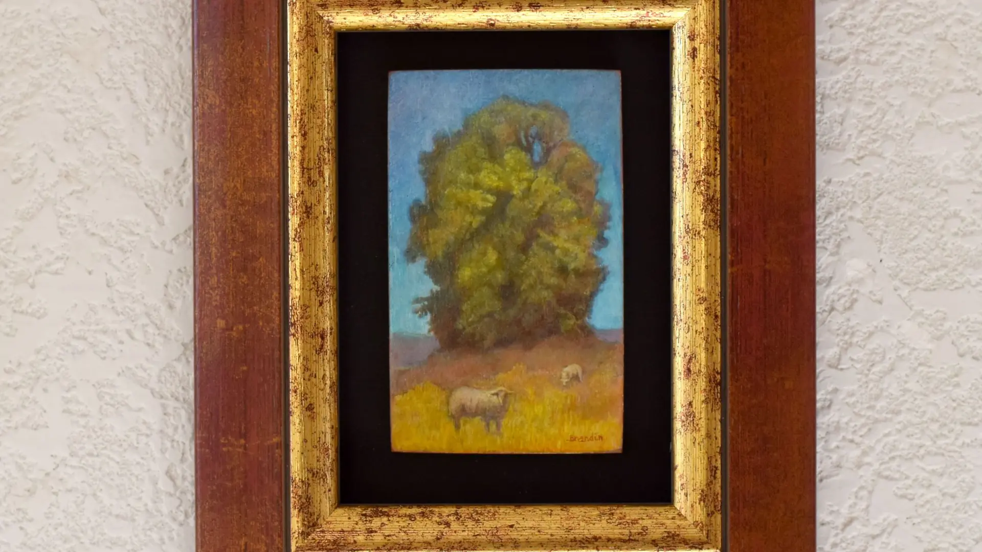 Grand Bosquet, tempéra et huile sur bois,10.5 x 6.5 cm