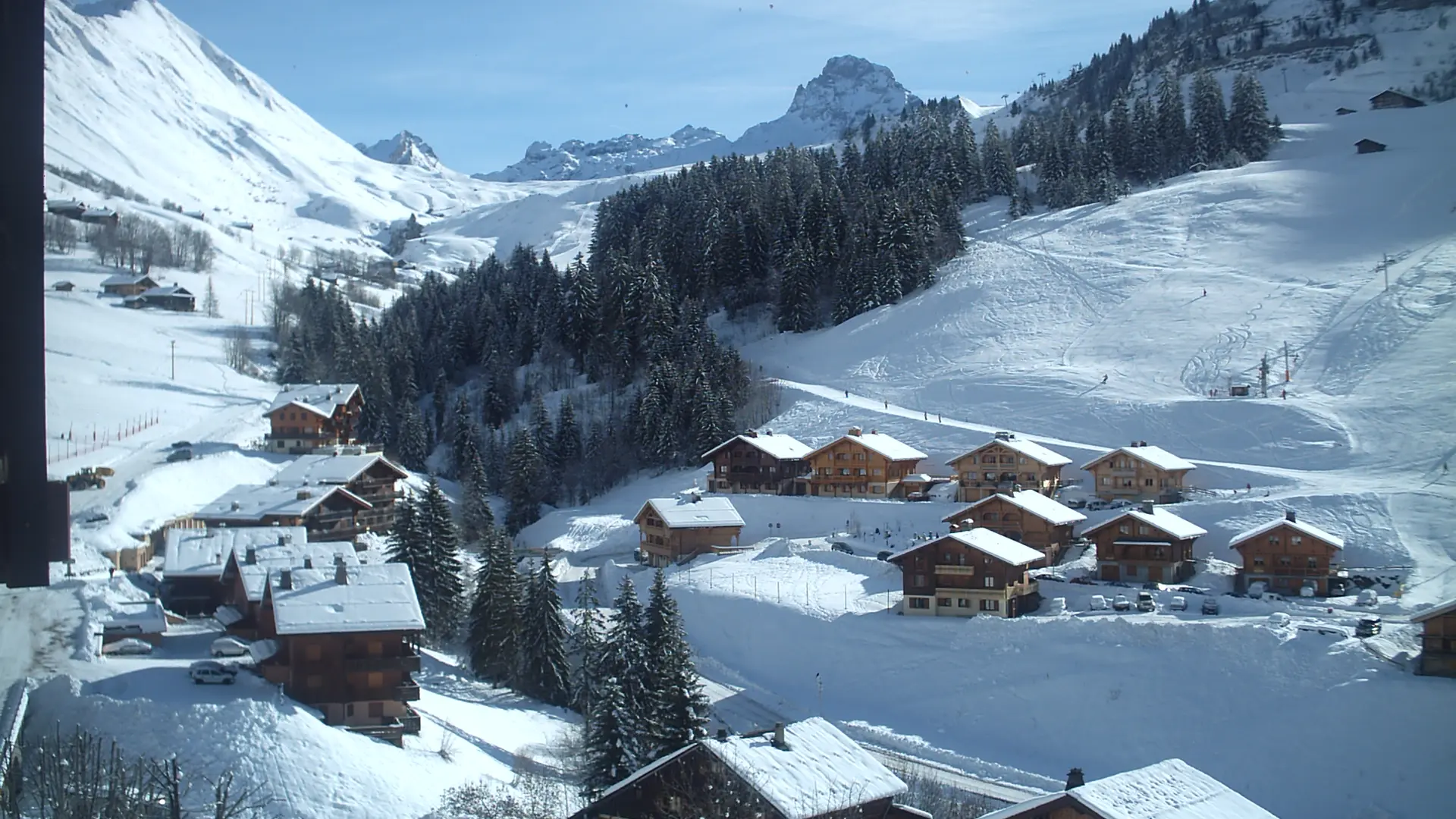 Vue depuis l'appartement hiver/View fromthe apartment winter-Etoile des Neiges-Le Grand-Bornand
