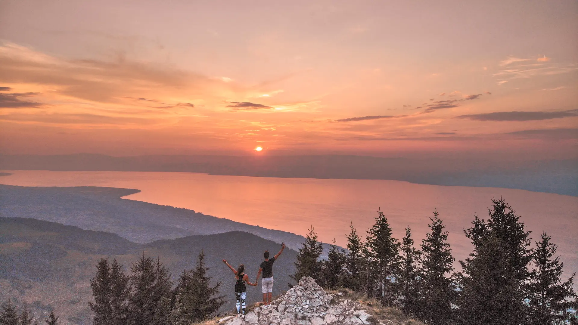 vue panoramique au coucher de soleil