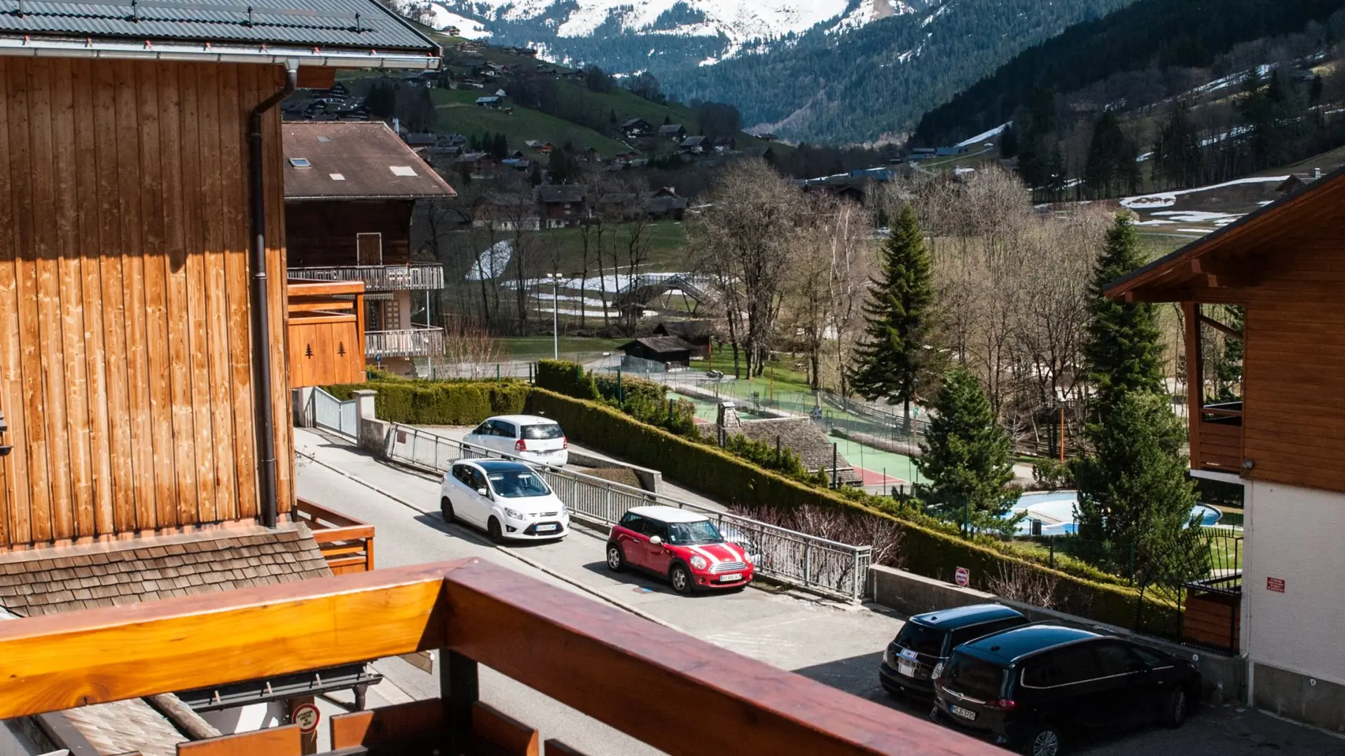Vue depuis l'appartement hiver/View from the apartment winter-Tilleuls n°02-Le Grand-Bornand