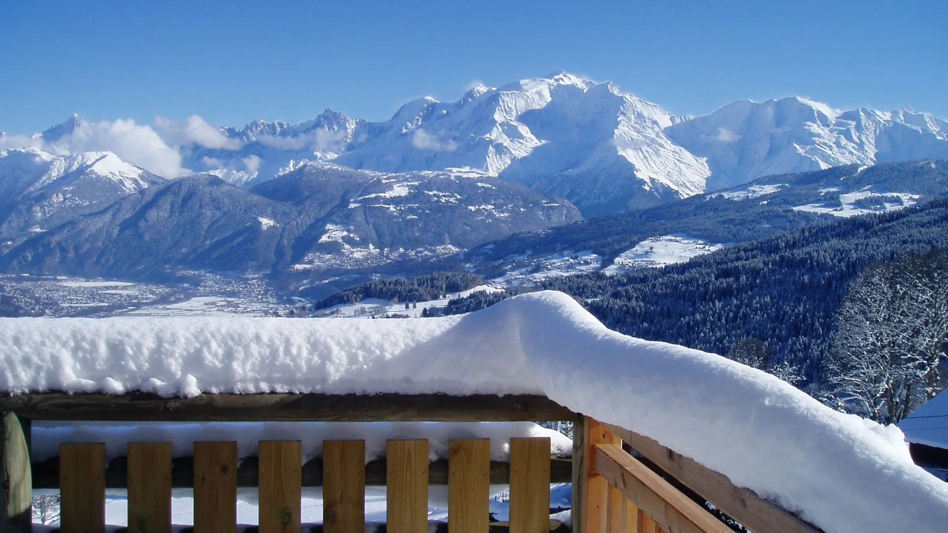 Vue Mont-Blanc en hiver