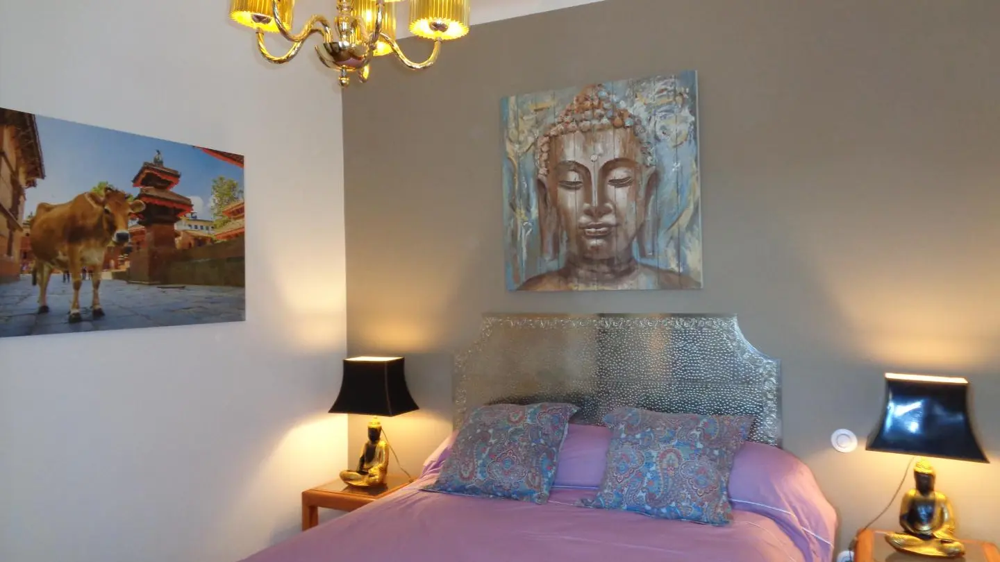Chambre Jaïpur : 1 lit 160. avec salle d'eau attenante et privative (WC sur le.