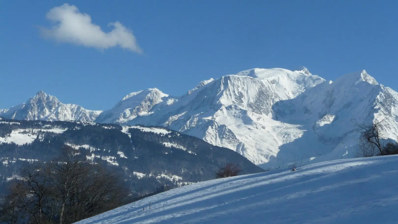 Mont-Blanc en hiver depuis la maison
