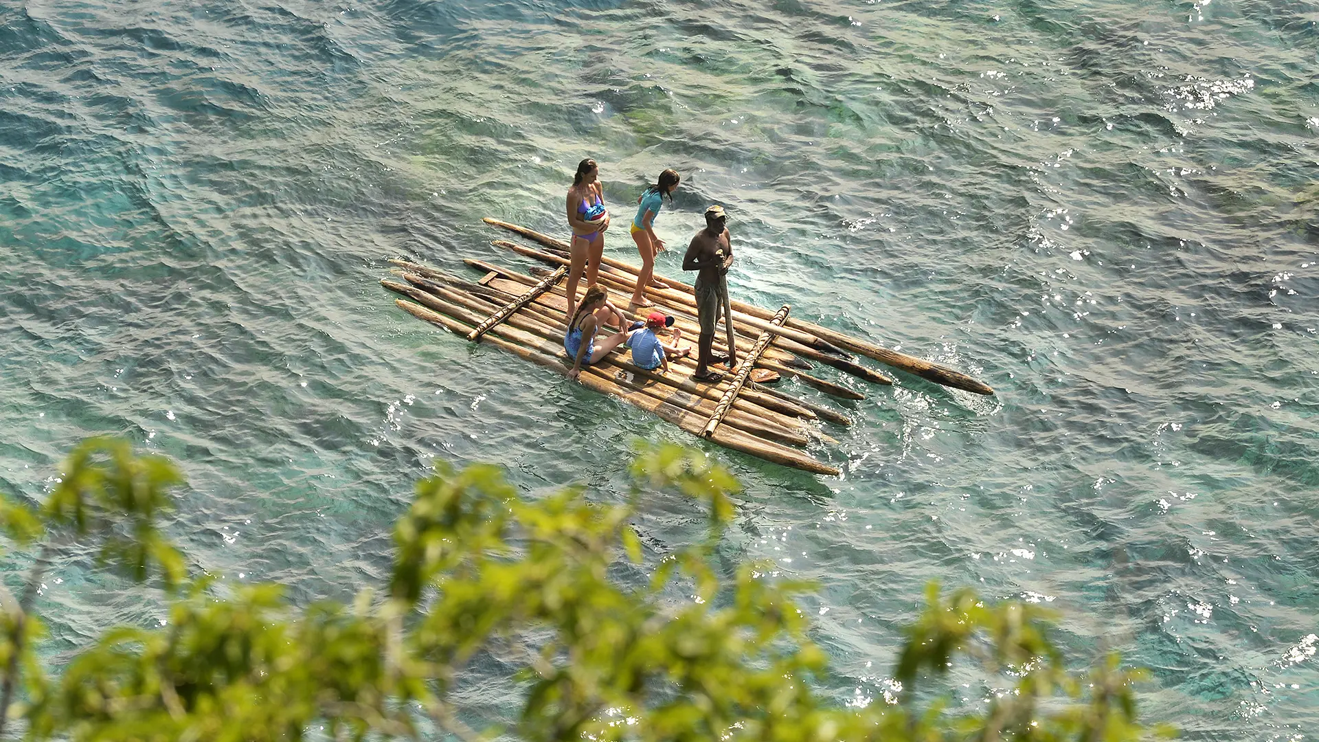 People on a raft