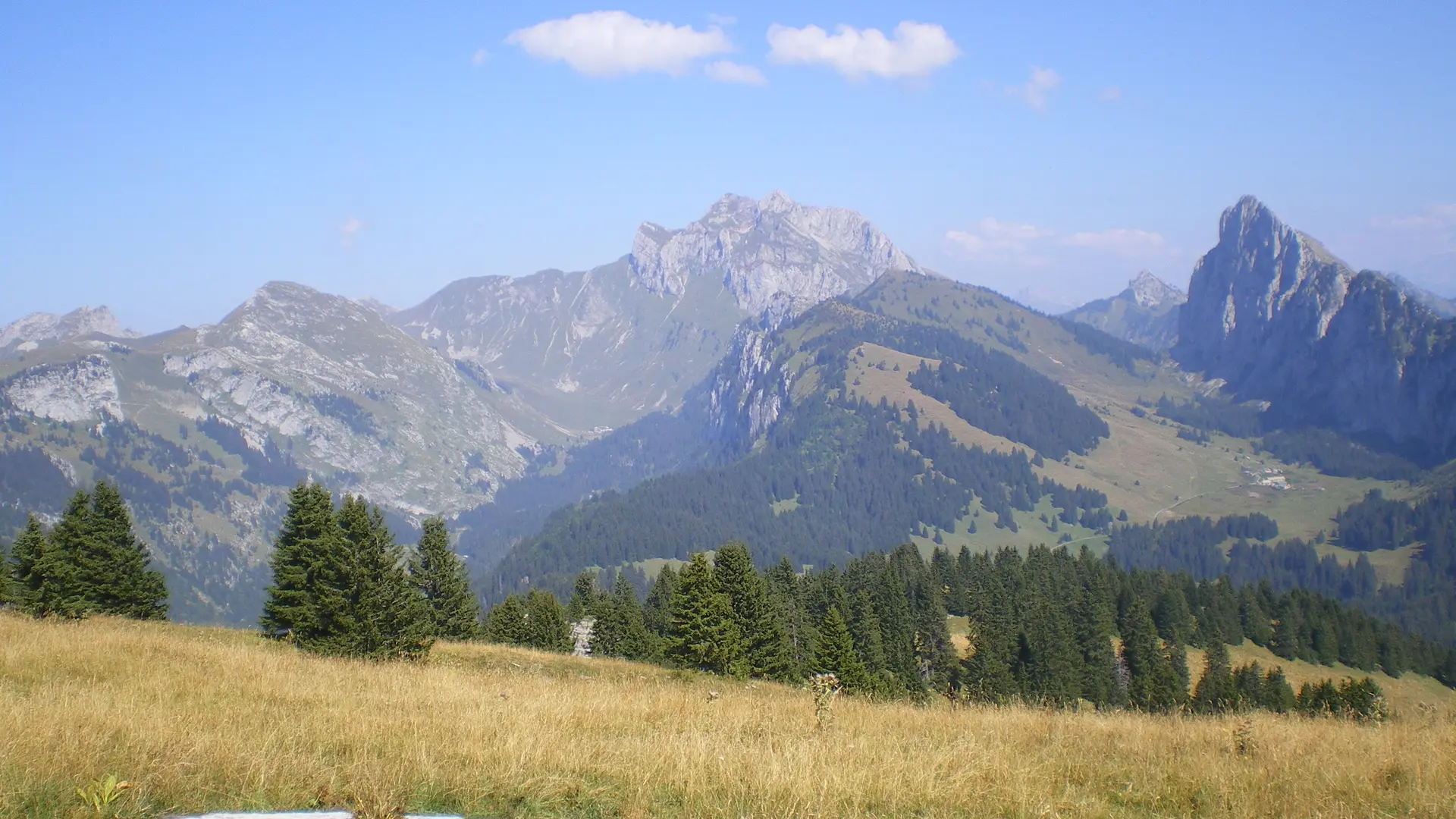 Vue sur les Cornettes, le Mont Chauffé, Bise et Ubine depuis la point d'Autigny