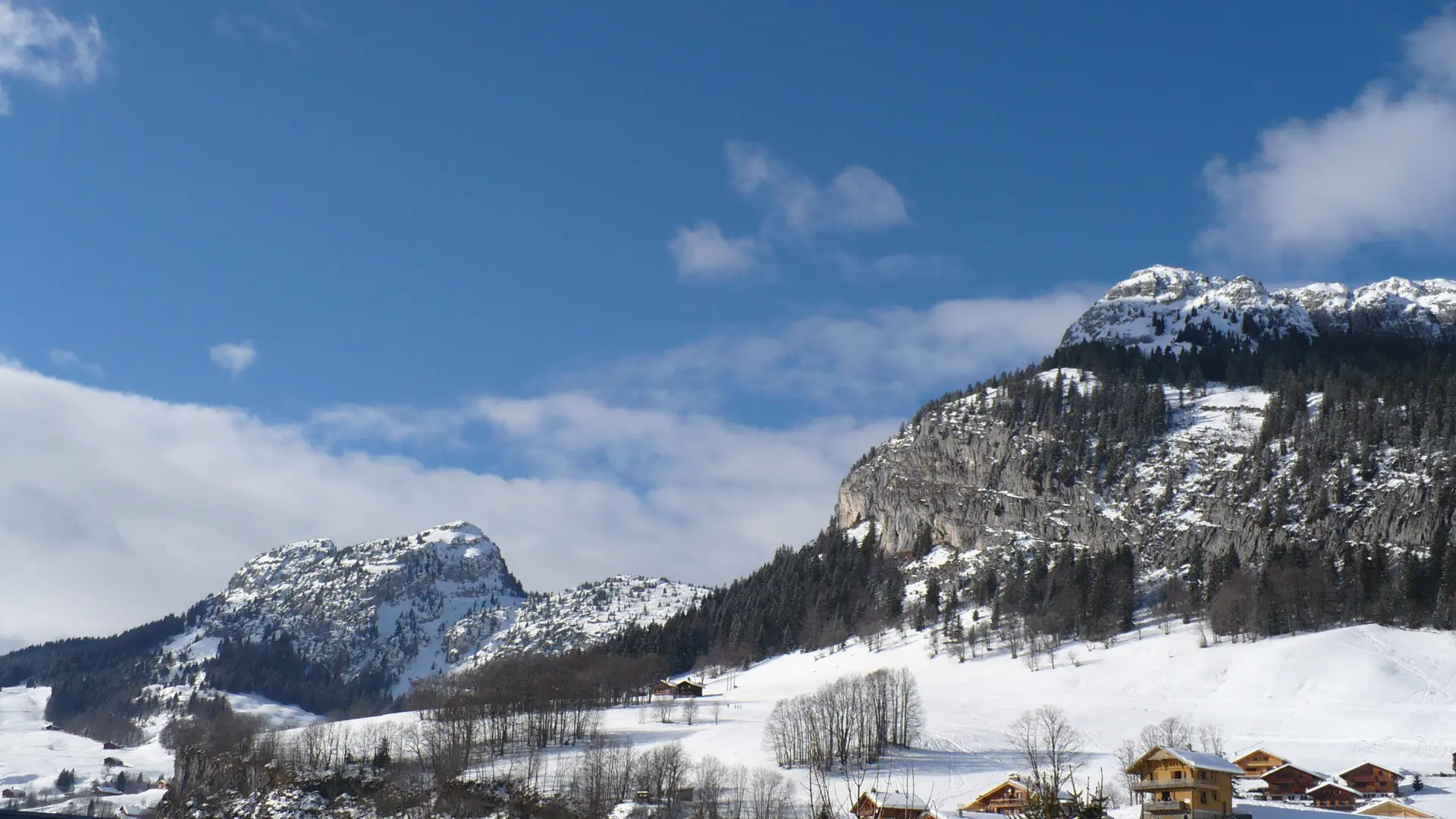 -Dryade-Le Grand-BornandVue depuis appartement hiver/View from the appartment winter
