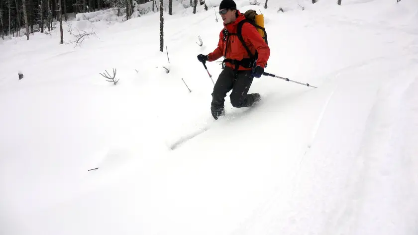 descente en ski raquette