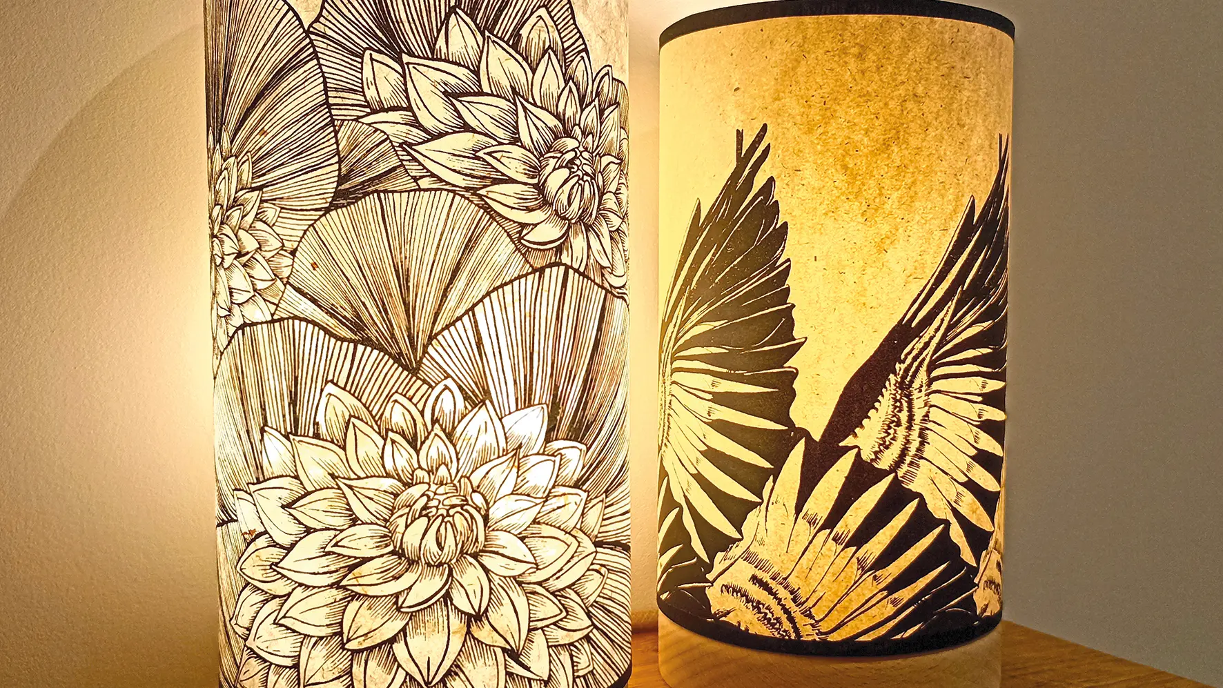 Lampes sérigraphiées artisanalement