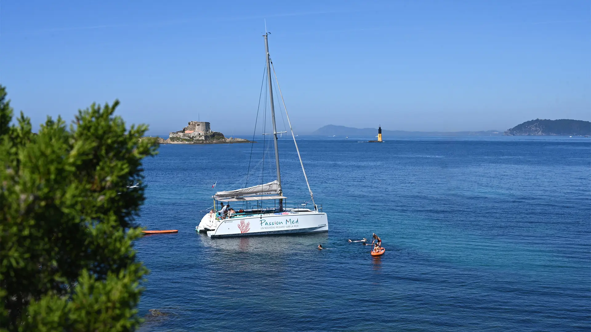 At anchor in Langoustier Bay in Porquerolles island