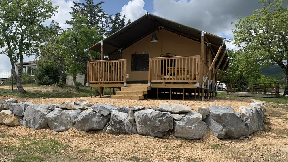 Tente lodge  Camping Lou Pèbre d'Ail