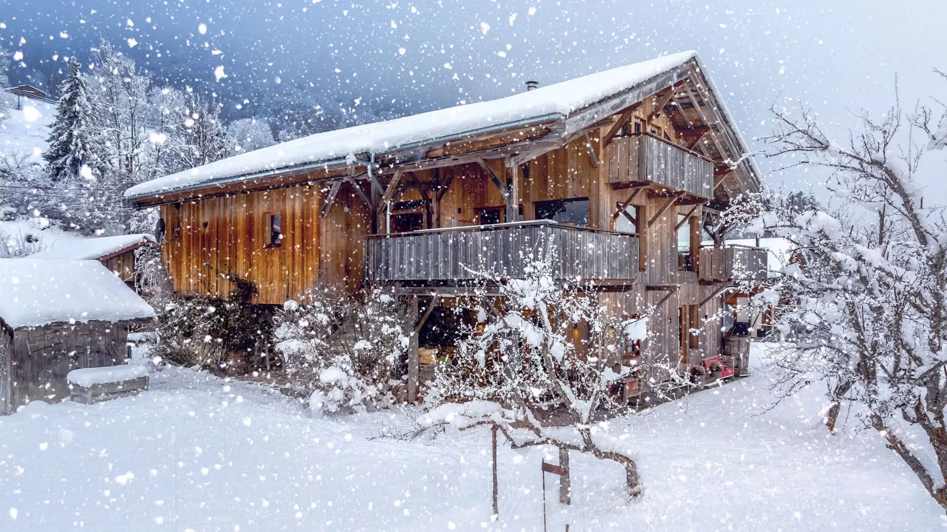 chalet en hiver
