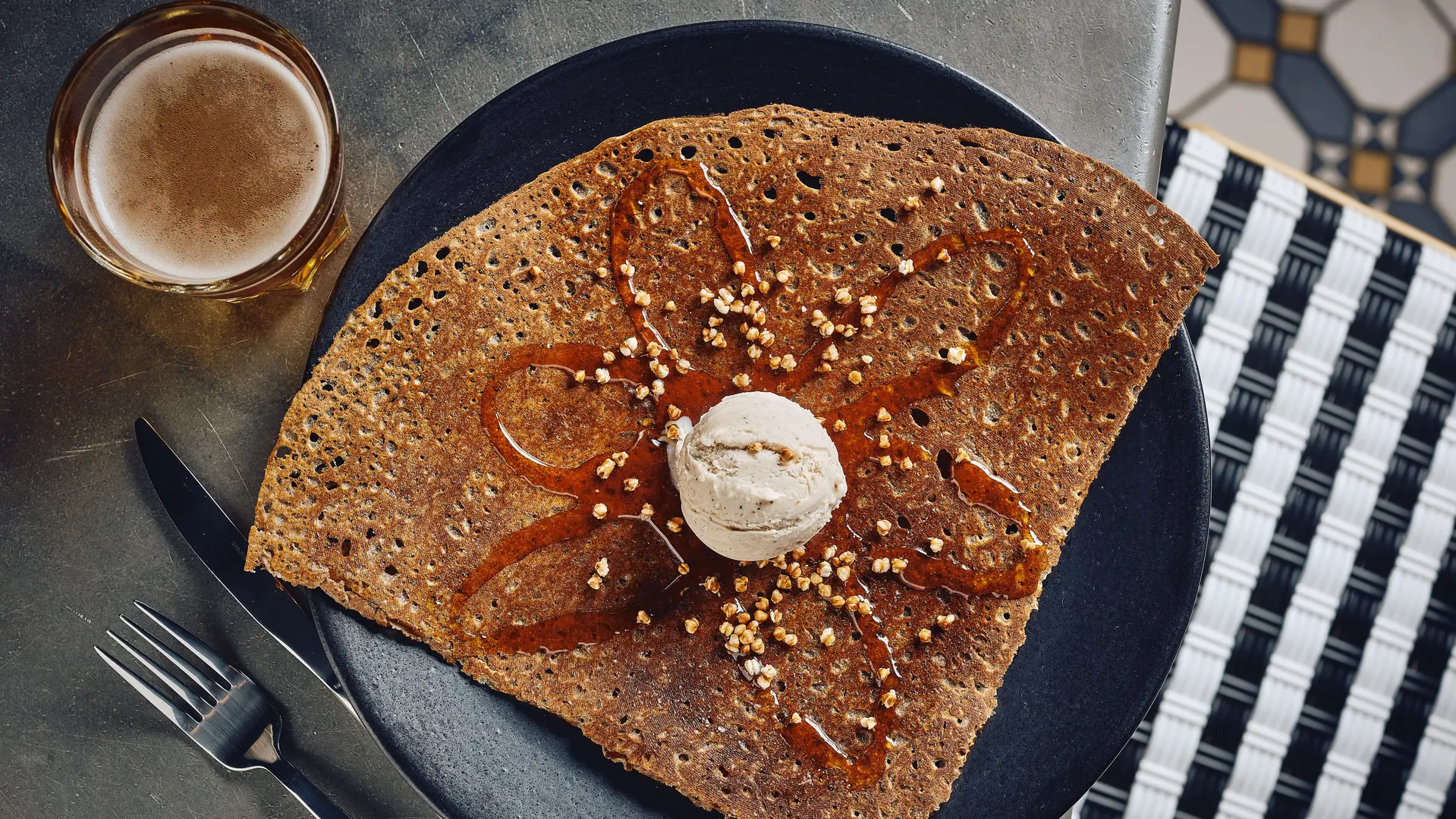 Crèpe glace miel